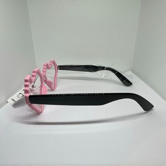 Nerd Eyewear Pixel Heart Glasses – Pink Frame with Clear UV400 Lenses - Picture 2 of 3